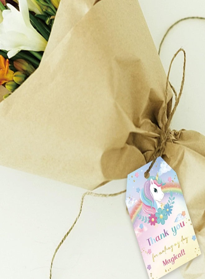 FORSHEEP 50pcs Unicorn Thank You Tags, Magical Gift Tag with String for Wedding Party, Unicorn Thank You Paper Tags for Rainbow Girl Birthday/Gender Reveal Party Favors - Image 5